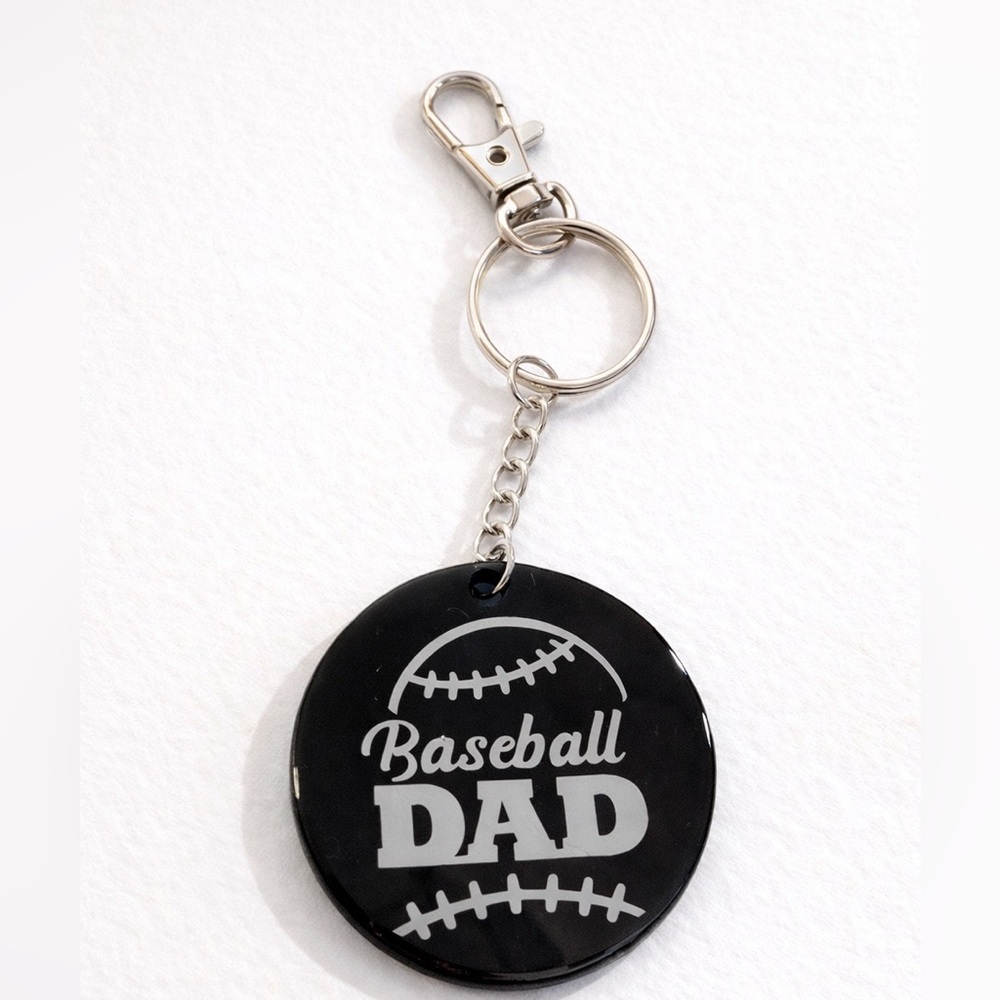 Stylish Black Baseball Dad Keychain